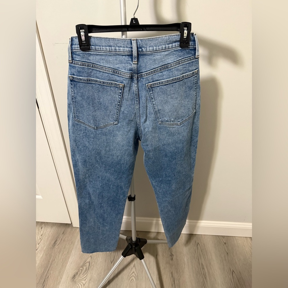 J. Crew Classic Vintage High Rise Medium Blue Jeans Raw Hem Distressed Pockets - Picture 2 of 10